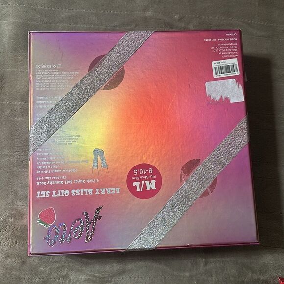 Aero Berry Bliss Pink Heather White 4 Pack Soft Slouchy Sock Slipper Gift Set - Picture 2 of 8